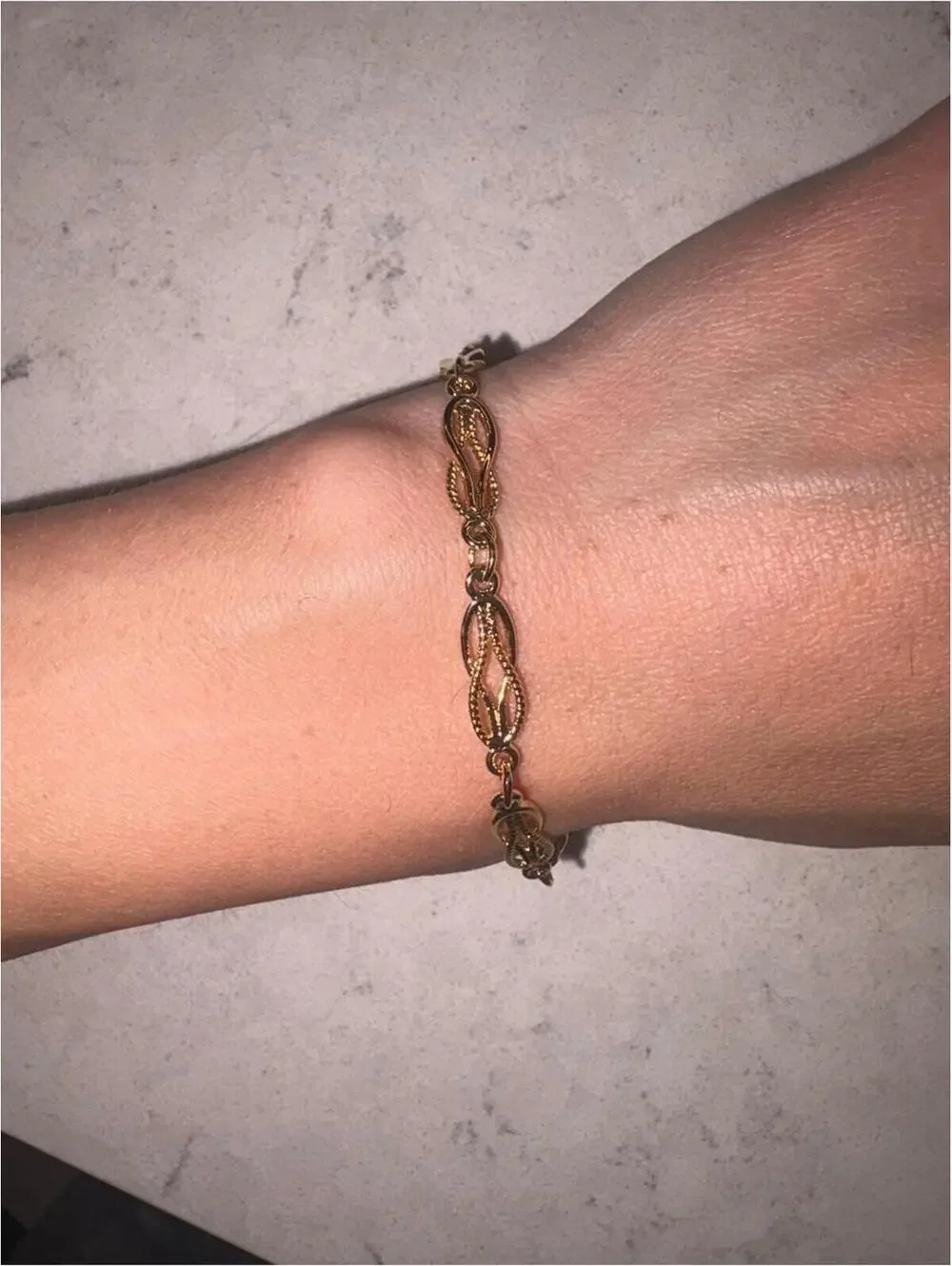 24k Gold Filigree Bracelet - 7 inches